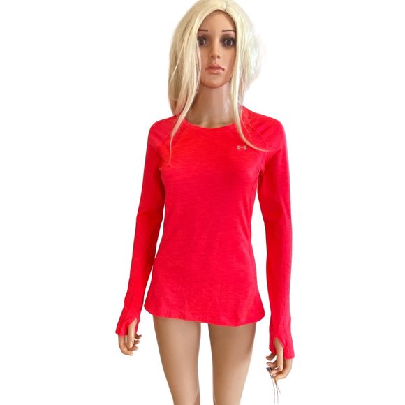 Under Armour Tops - Under Armour Long Sleeve Tee Women’s S/M Neon Orange Shirt Tag Removed*